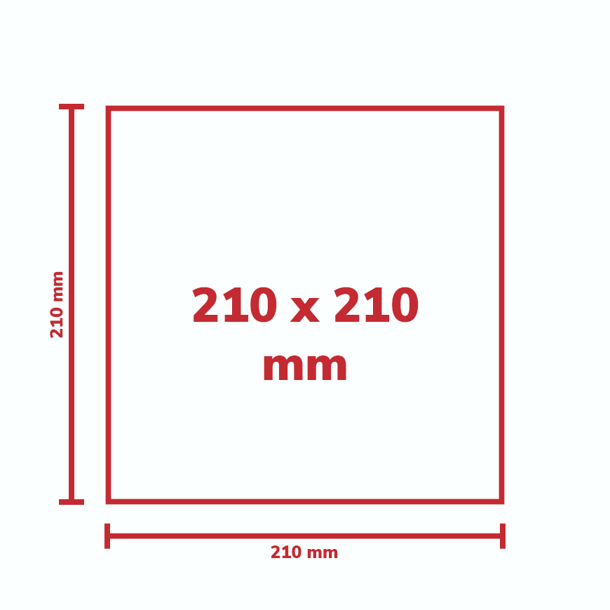 210 x 210 mm  